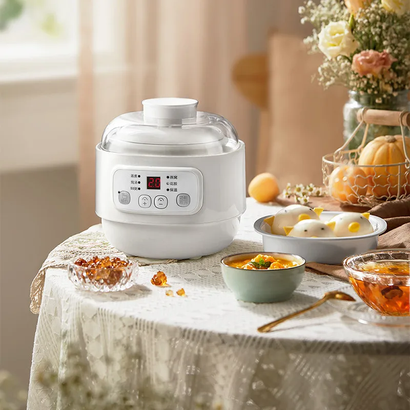 220V Electric Stewing Cooker 800ML Food Cooking Pot Machine Ceramic Slow Stewer Baby Food Cooker