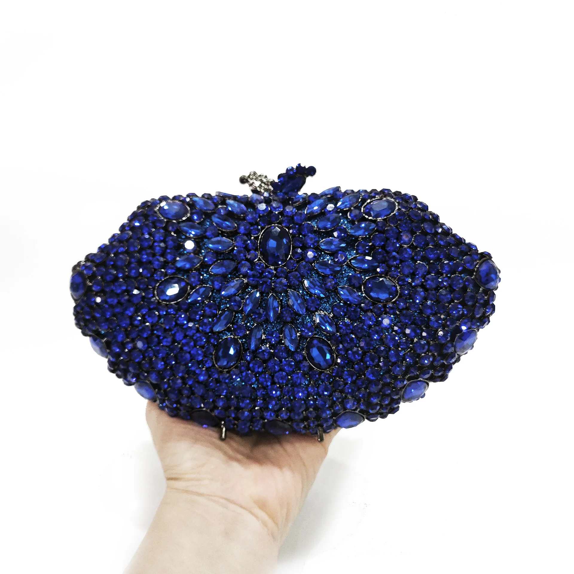 XIYUAN Lady Light Blue Diamonds Evening Clutch Bags Female Metalic Crystal Purse Party Handbag Luxury Woman's  Gems Clutches 1