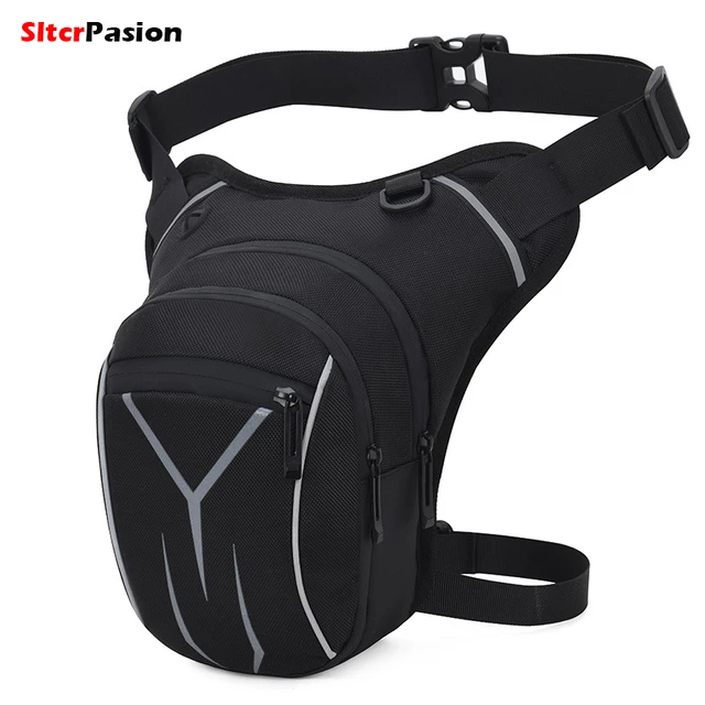 Drop Waist Leg Bag Motorcycle Bag Rainproof Reflective Earphone Hole Thigh  Belt Tactical Travel Fanny Pack