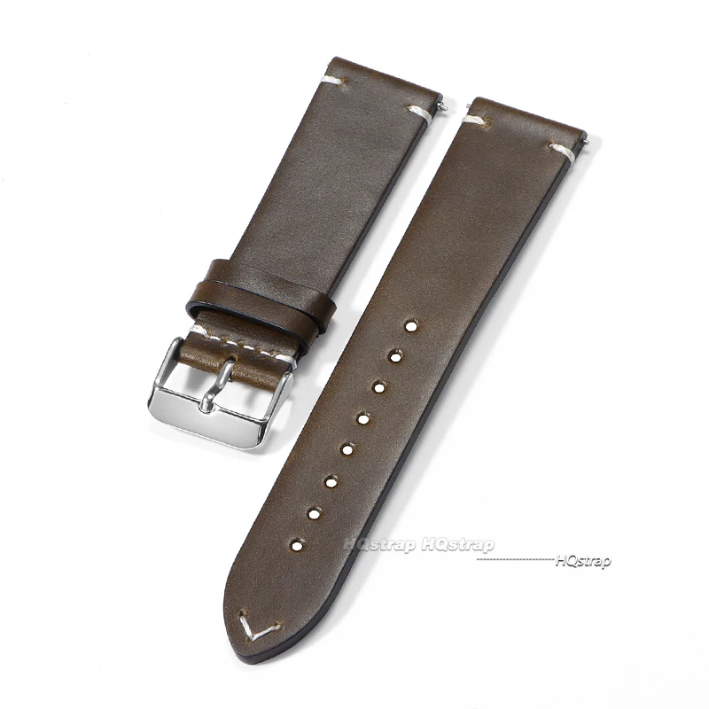 Elegant Genuine Leather Quick Release Watch Band - Unisex Versatile Strap Replacement