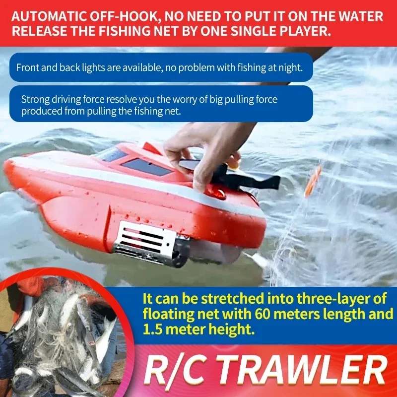 Hj807 Controle Remoto Nesting Boat Pesca Com Ganchos E Iscas Trolling Por Tumbler, Puxando Net Capsizing Fishiing Net Pulling