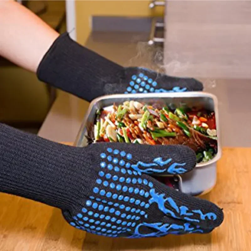 Enhanced Heat Resistant Flame Retardant Non-slip Cooking and Grilling Gloves