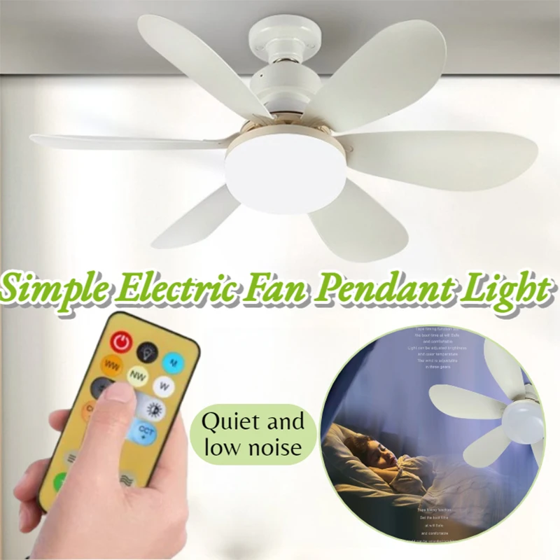 LED Ceiling Fan Light 30W with Remote for Bathroom and Bedroom