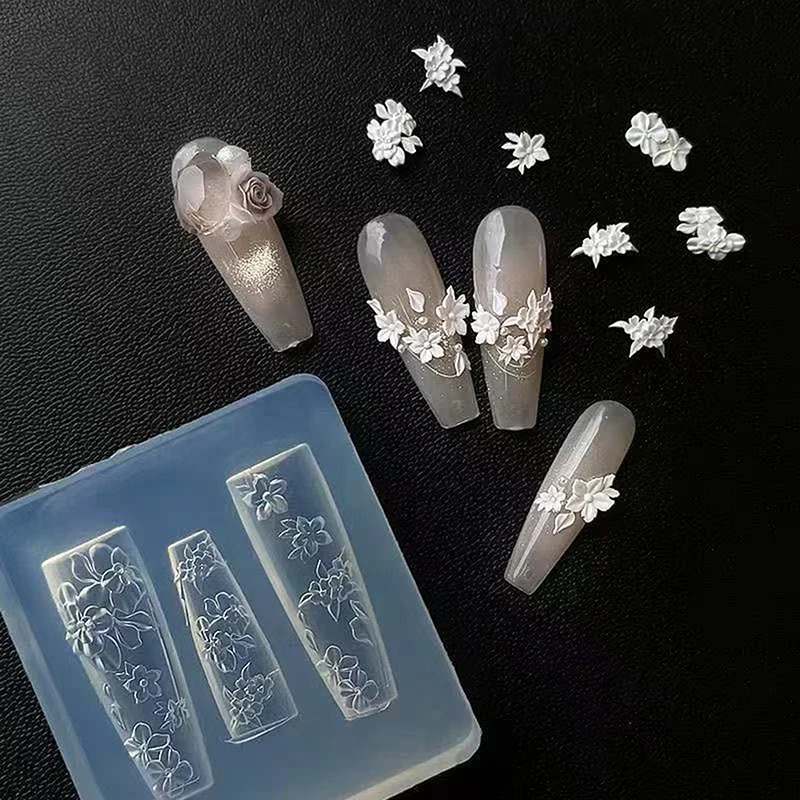 1Pcs Cartoon Weihnachten Silikon Nagel Form Barock Französisch Stil Hohe Transparent 3D Relief Nagel Vorlage DIY Nail art Dekorationen – Detail 4