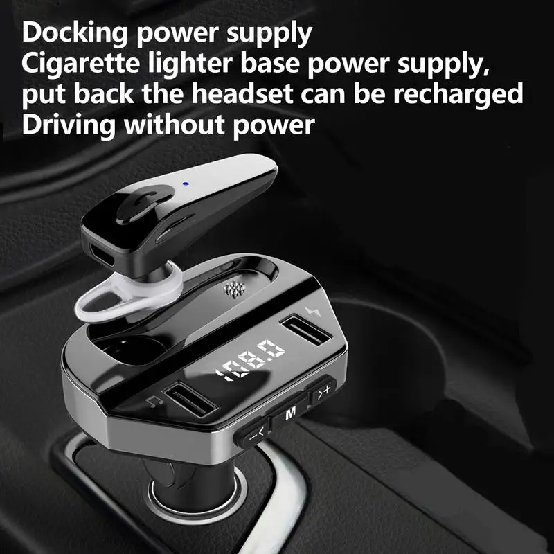 Car Wireless Headset Charger Auto USB Fast Charger With Wireless Headset Split Design Car Headphones For SUVs Trucks Sedans RVs