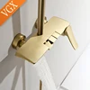 VGX Gold Shower System Bathroom Shower Faucet Set 3-way  Rainfall Shower Mixer Crane with Hand Shower Set Black Grey Chrome 2
