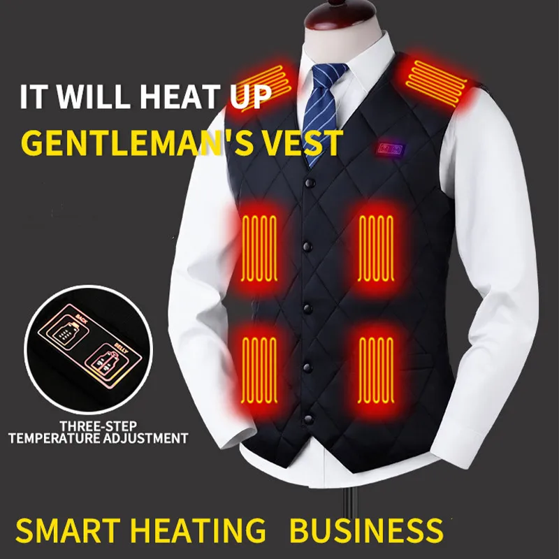 

Smart Charging Heating Self-Heating Waistcoat Down Vest For Men Warm Usb Charging Smart Temperature-Controlled Heating