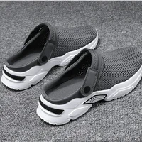 Sandales à plateforme pour hommes, Mules en maille de styliste, pantoufles de plage rembourrées et respirantes, baskets légères à enfiler, 2024 3