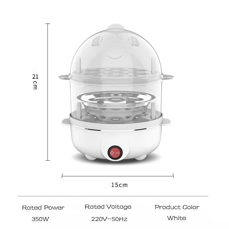 Electric Egg Cooker Egg Cooker Multifunction Double Layers Electric Egg Cooker Steamer Corn Milk Steamed Rapid Breakfast Cooking Appliances Kitchen