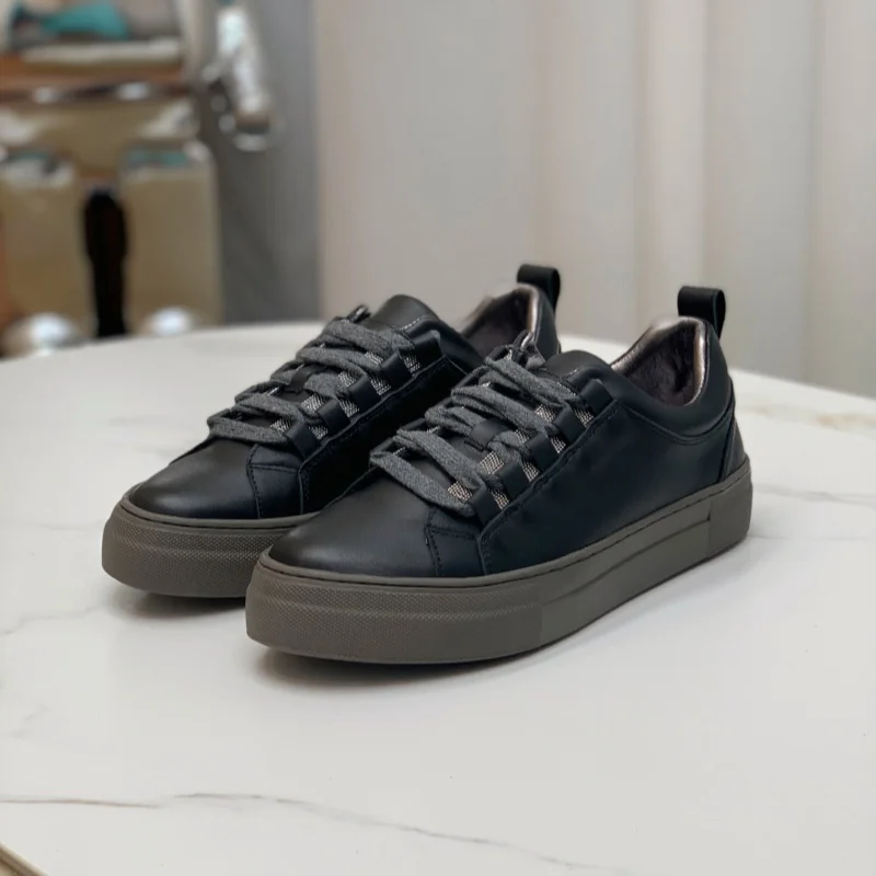 New minimalist retro versatile suede leather low top lace up casual board shoes, frosted shoes, suede shoes for women