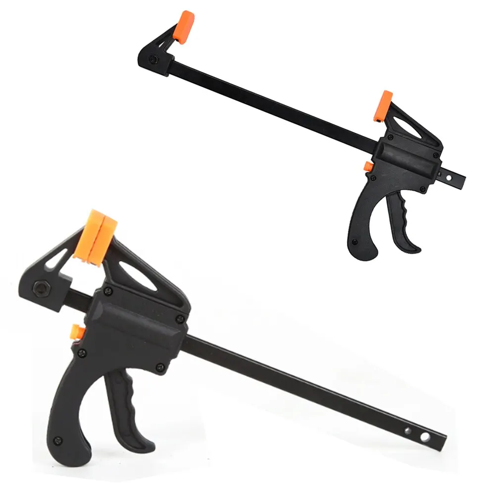Woodworking Clamp 4' 2 Pcs Set Fixed Type Quick Ratchet Release Speed Extruded Nylon Work Bar Kit Spreader Gadgets DIY Portable