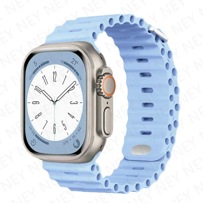 Sport Ocean Silicone Strap for Apple Watch - Premium Adjustable Band for All Sizes