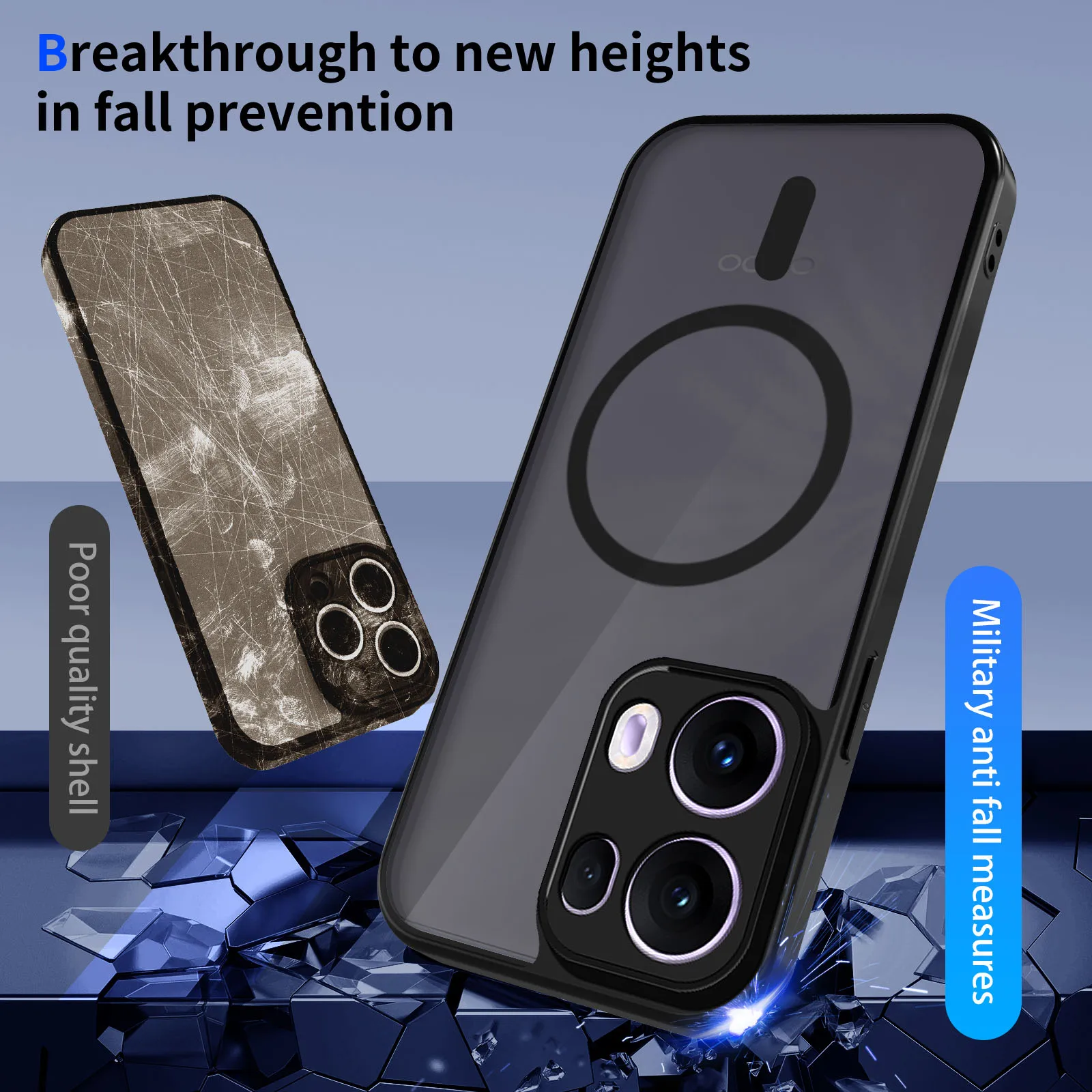 Armor Matte Frosted Clear Magnetic Wireless Charging Case Cover