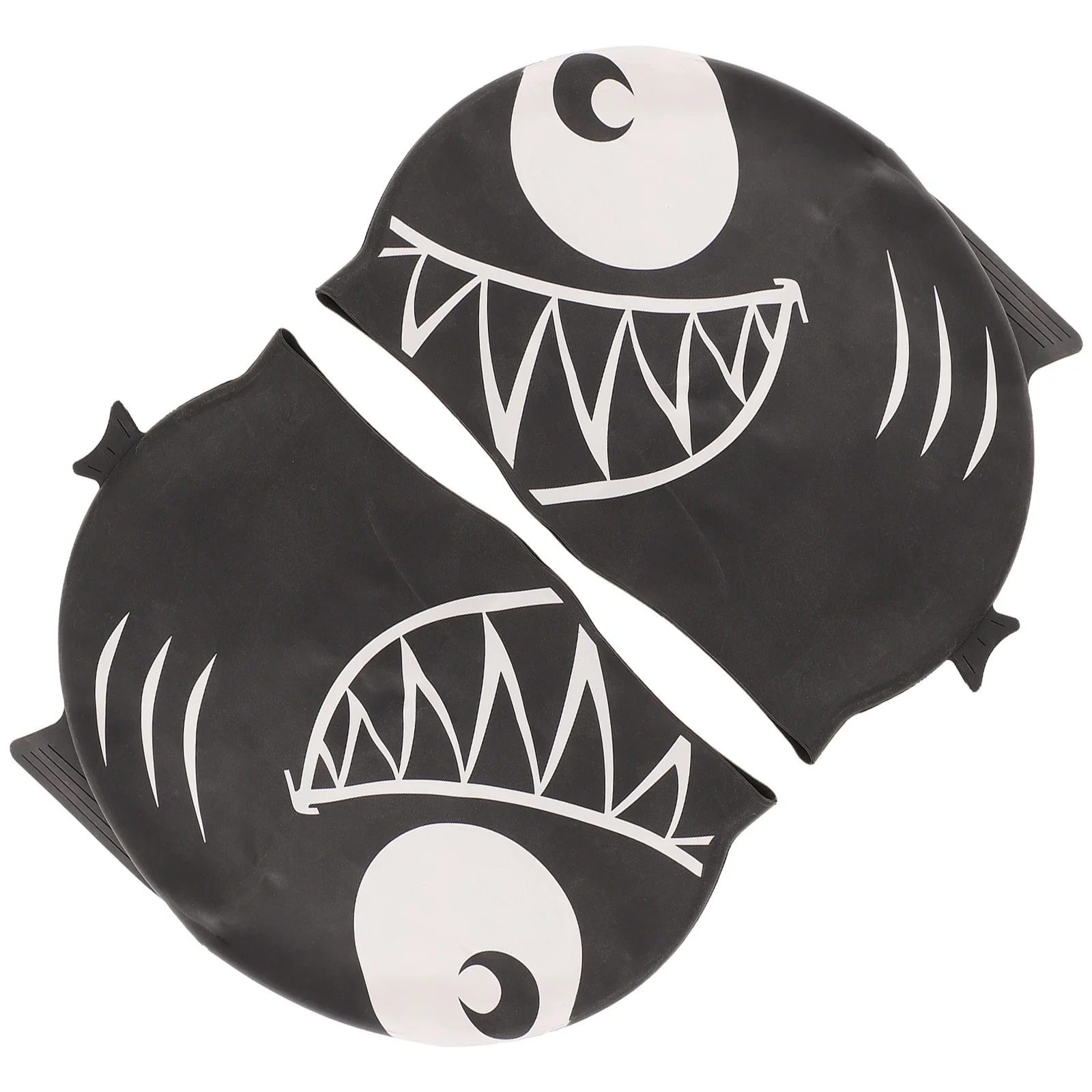 

2 Pcs Unisex Swimming Hat Chlorine-resistant Silicone Fish Eco-friendly Animal Design Cap for Kids