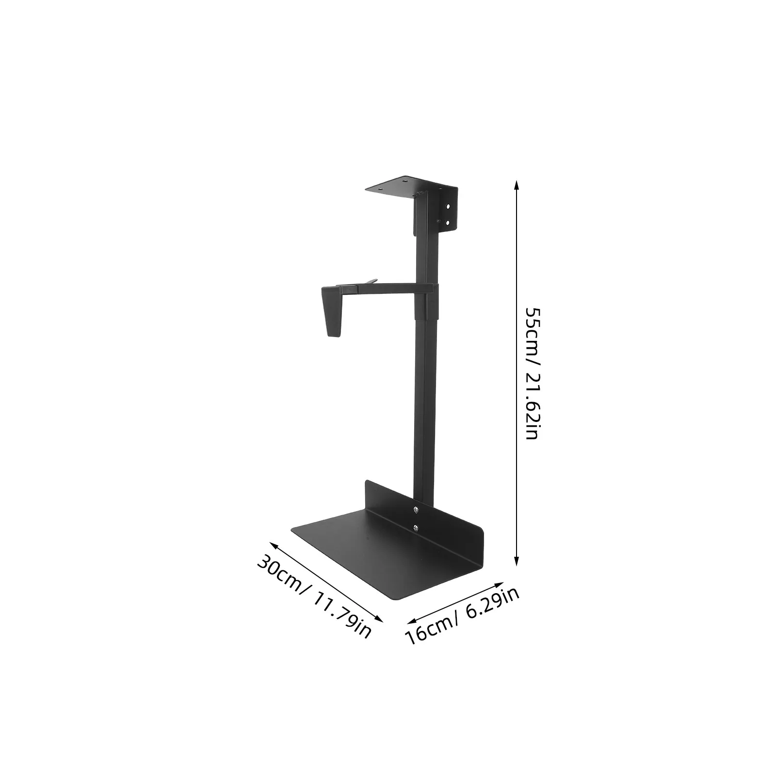 책상 아래 벽걸이형 PC 마운트, 폭 3.9-18.5인치, 높이 조절 가능, 55lb(약 25kg) 용량, 금속 CPU 브래킷 행거, 가정 및 직장용