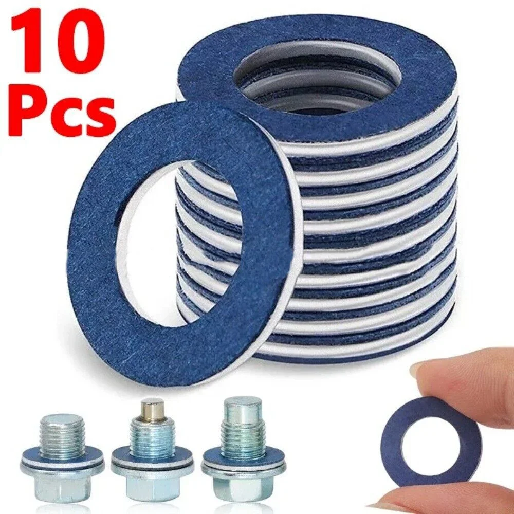 10PCS Car Oil Drain Screw Gasket Rings Oil Pan Drain Plug Seal For Toyota Camry Corolla Rexroth Sas 90430-12031 Wear Parts