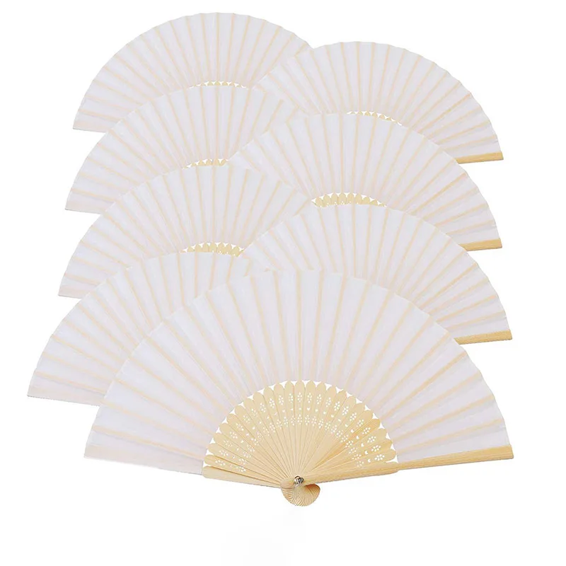 Portable Fan Folding Fan Hand Fan 1/3/5/10Pcs Foldable Paper Fan Chinese Bamboo for Wedding Guest Birthday Party Kids