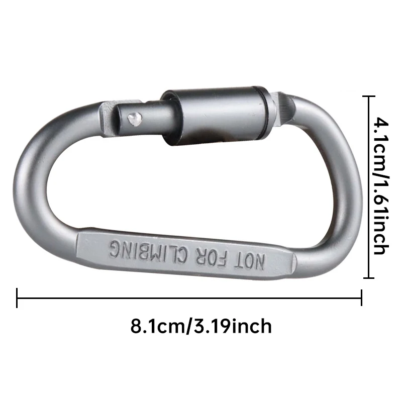 Climbing buckle Outdoor Mountaineering Buckle Type D Quick-hanging Buckle Multi-functional Backpack Lightweight Keychain Clip Spring Hook