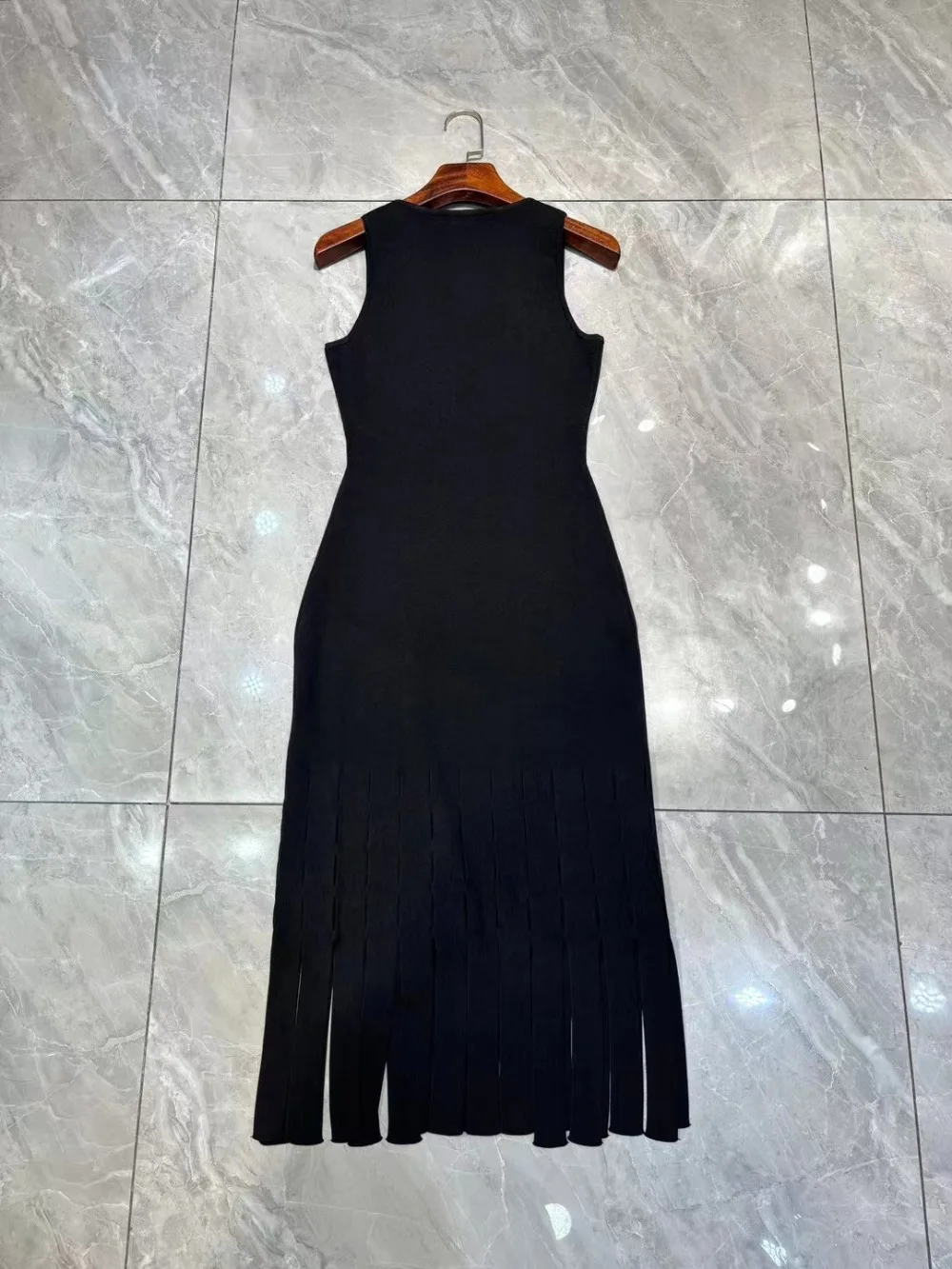 Mini vestido sexy de malha borla feminino, sem mangas, decote em v, cintura alta, longo, noite, ocasião formal, roupas femininas, primavera e verão, novo, 2022