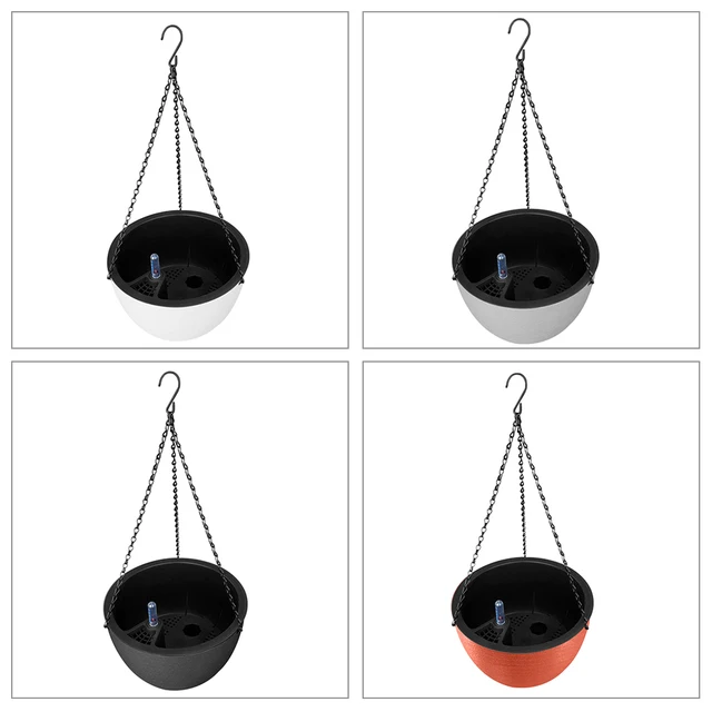 Függő Kosár Virág Edény Műanyag Önmagában Lévő Növényi Állvány Fogas Otthoni Dekoráció Kert - Image 2