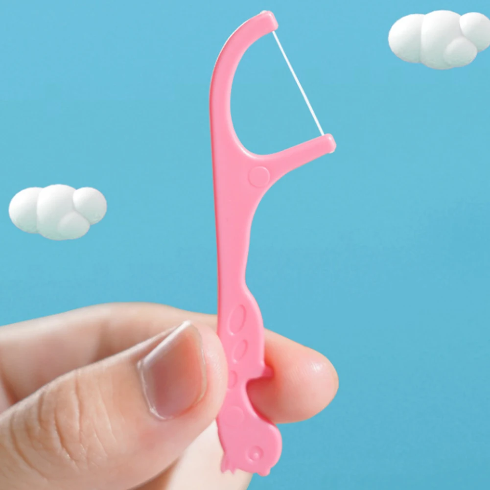 Children Automatic Floss Box Large Capacity Press-type Teeth Sticks Holder Reusable Floss Organizer Floss Dispenser