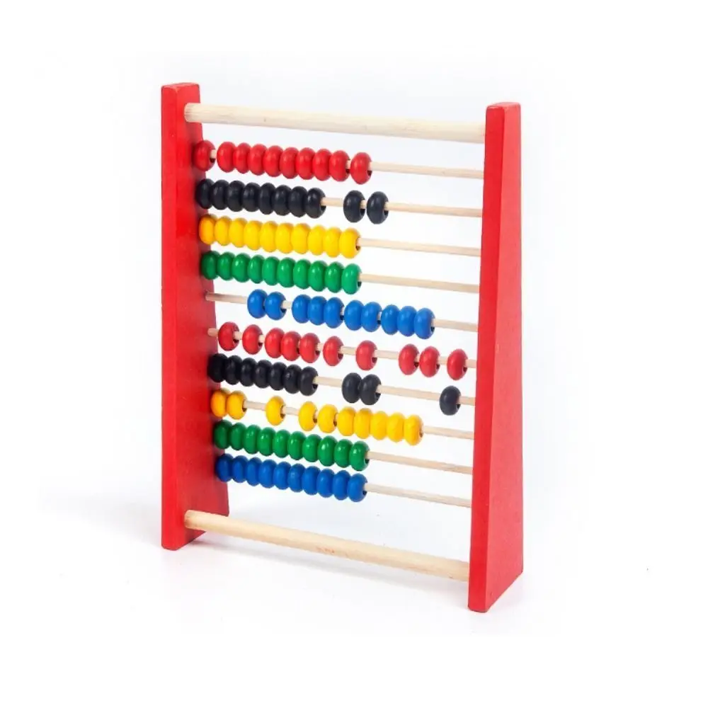 Durable Red Blue Wooden Abacus Educational Intelligence Development Calculation Bead Wooden Hobbies Calculation Rack Kid Toys