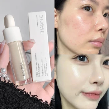 Crema correttore ad alta copertura Texture Coperture Segni di acne Cerchi scuri Trucco viso Correttore liquido Durata Illumina il viso Cosmetico