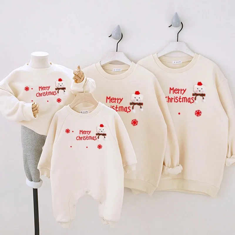 thumbnail image 1 of Conjuntos de Navidad para toda la familia, sudaderas, suéteres, sudaderas con capucha con estampado de renos de dibujos animados, mamelucos para bebés, camisetas de cuello redondo, Navidad, 1 of 5