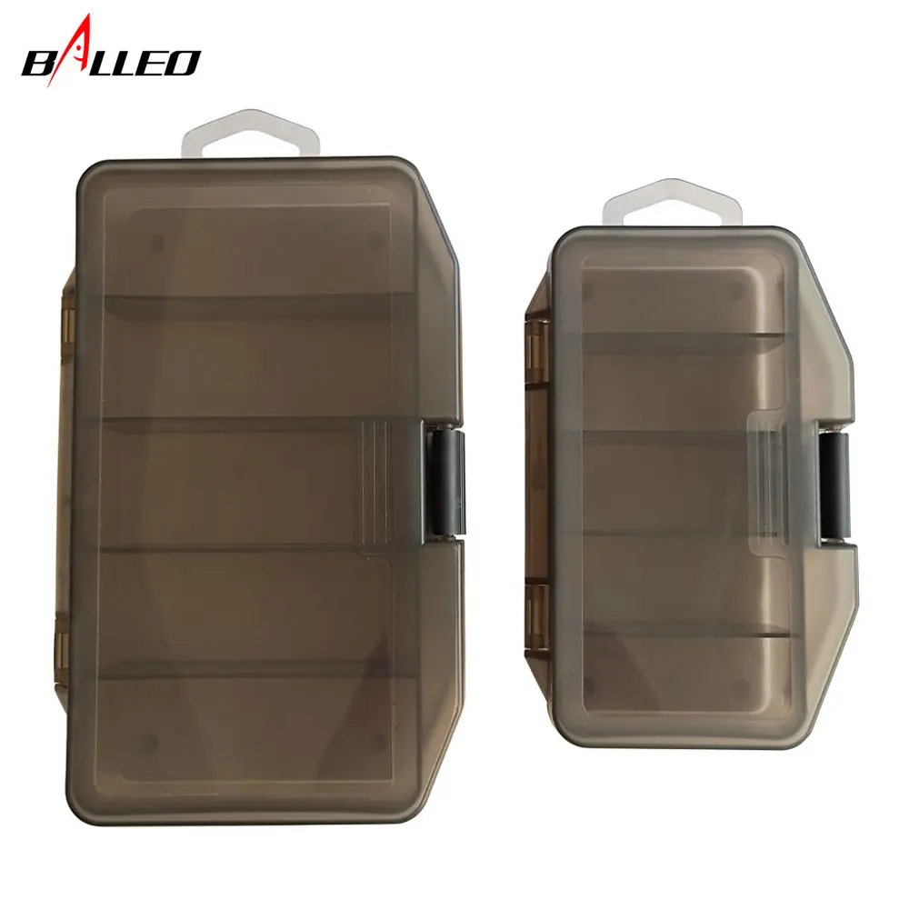 BALLEO Fishing Lure Tackle Boxes 5 Compartments Fishing Bait Accessories Box Storage PVC Boxes