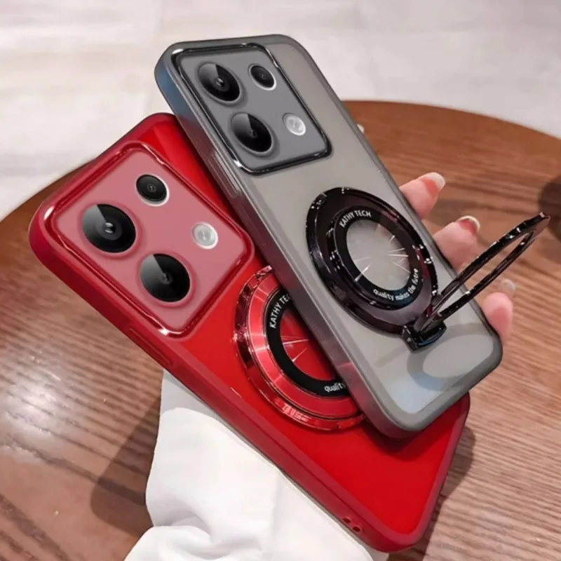 Luxury Transparent Ring Holder Phone Case - Silicone Protective Soft Cover
