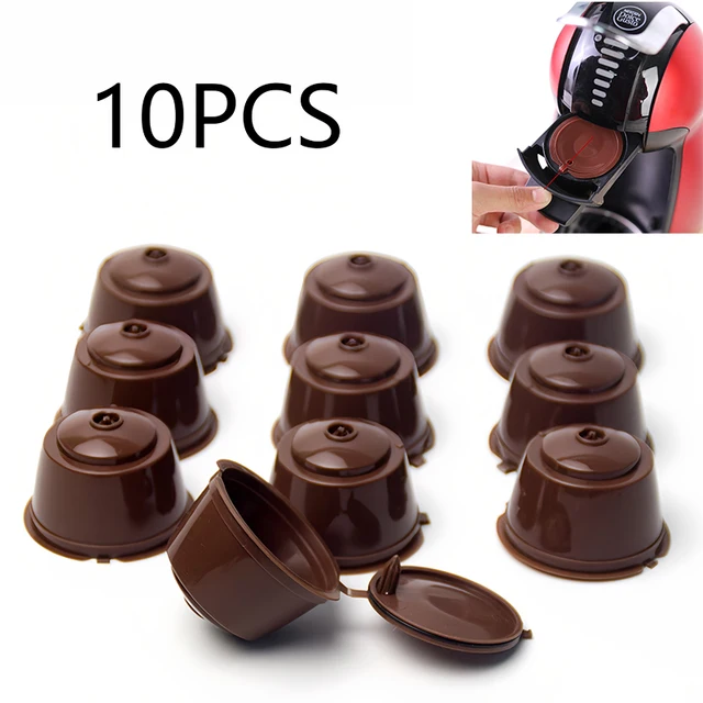 10PCS Refillable Capsules for Nescafe DOLCE GUSTO Coffee Capsules Reusable Filter with Spoon Brush Coffee Pods High Quality