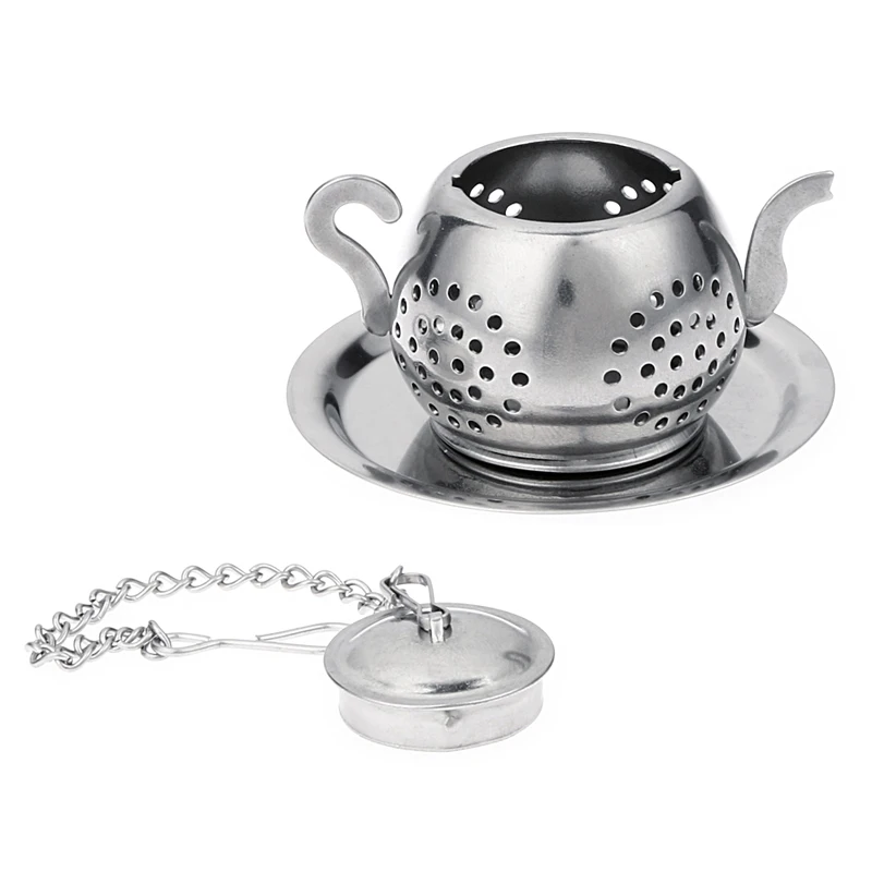 Cute Mini Tea Infuser Stainless Steel Tea Strainer Filter Reusable Teapot Shape Ball Loose Leaf Bag Teapot Accessories