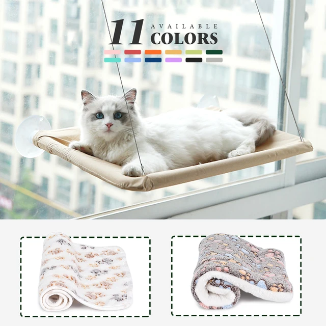 Cat House Hammock Window Bed For Cats Cushion Hanging Window Bed With Blanket Home Pet Nesk Supplies Dog Mat Sleep Accessories 1