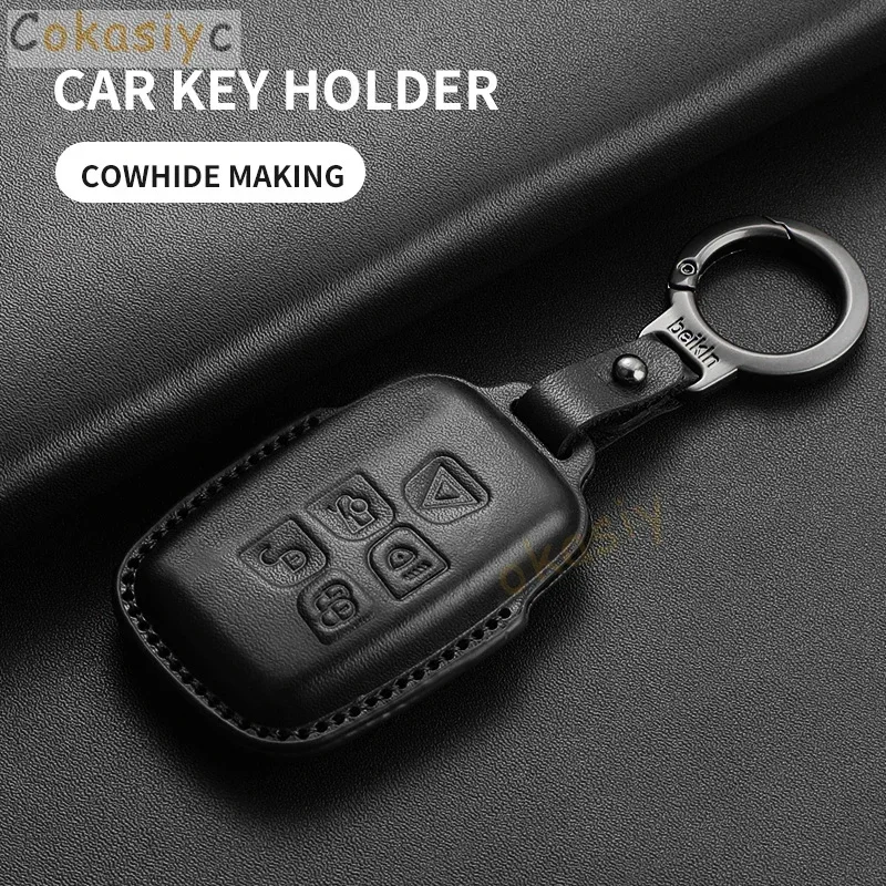For Jaguar XE XF XK XKR XFL F-TYPE F-PACE T-PACE Car Key Case Shell For Land Rover Range Rover Sport Leather Car Key Case Cover 1