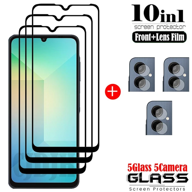 غطاء كامل من الزجاج المقسى لهاتف سامسونج جالاكسي A06 واقي شاشة زجاجي لهاتف سامسونج جالاكسي A06