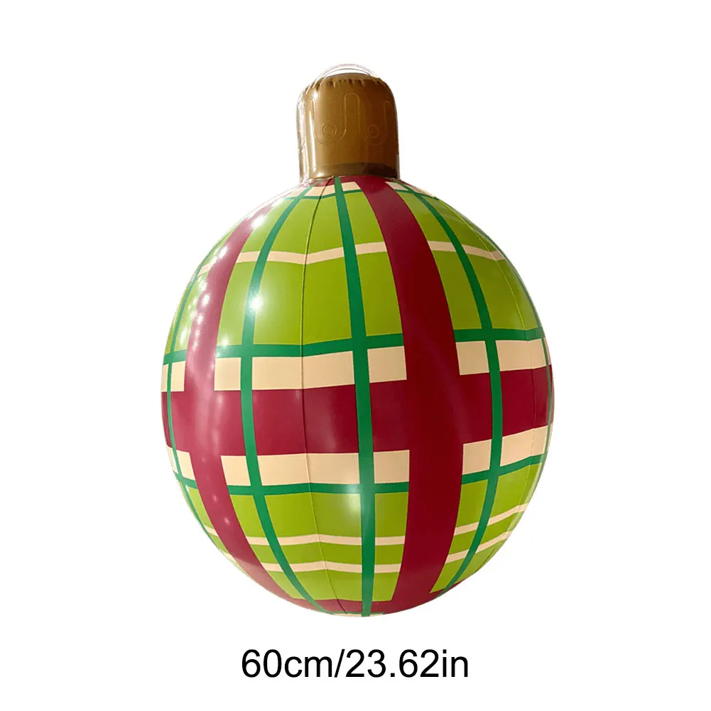 thumbnail image 1 of Bola inflable navideña de PVC de 60 cm, bola decorativa para árbol de Navidad, bolas gigantes grandes de PVC, juguete para fiesta de Año Nuevo, adornos para patio, 1 of 5