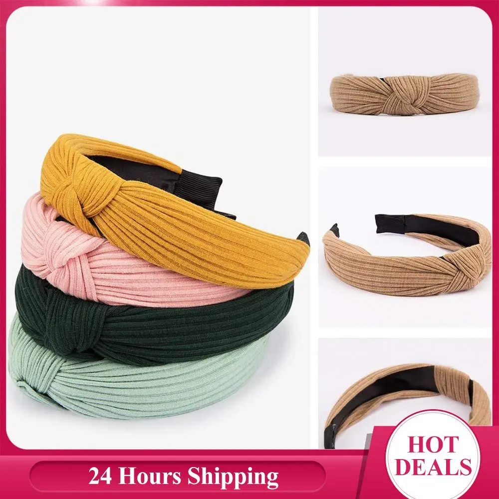 

Ободок для волос Однотонный женский, модная повязка на голову, повседневный аксессуар на голову, 1 шт.