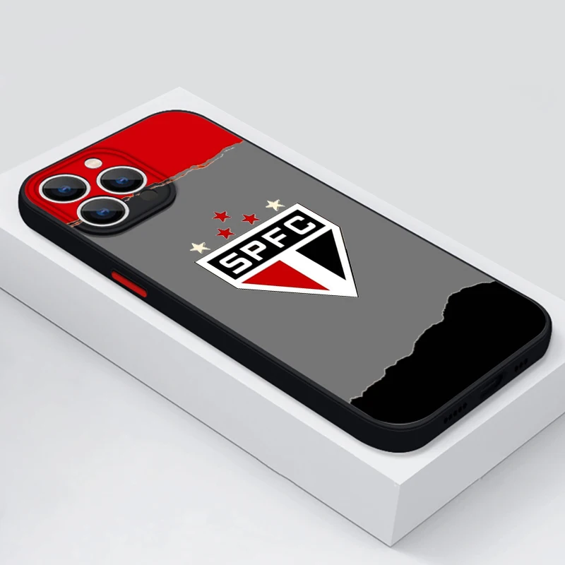 thumbnail image 1 of Club S-SAO-Paulo FC For Apple iPhone 15 14 13 12 11 mini Pro Max 8 7 6S 6 XR X XS Plus Frosted Translucent Phone Case, 1 of 5