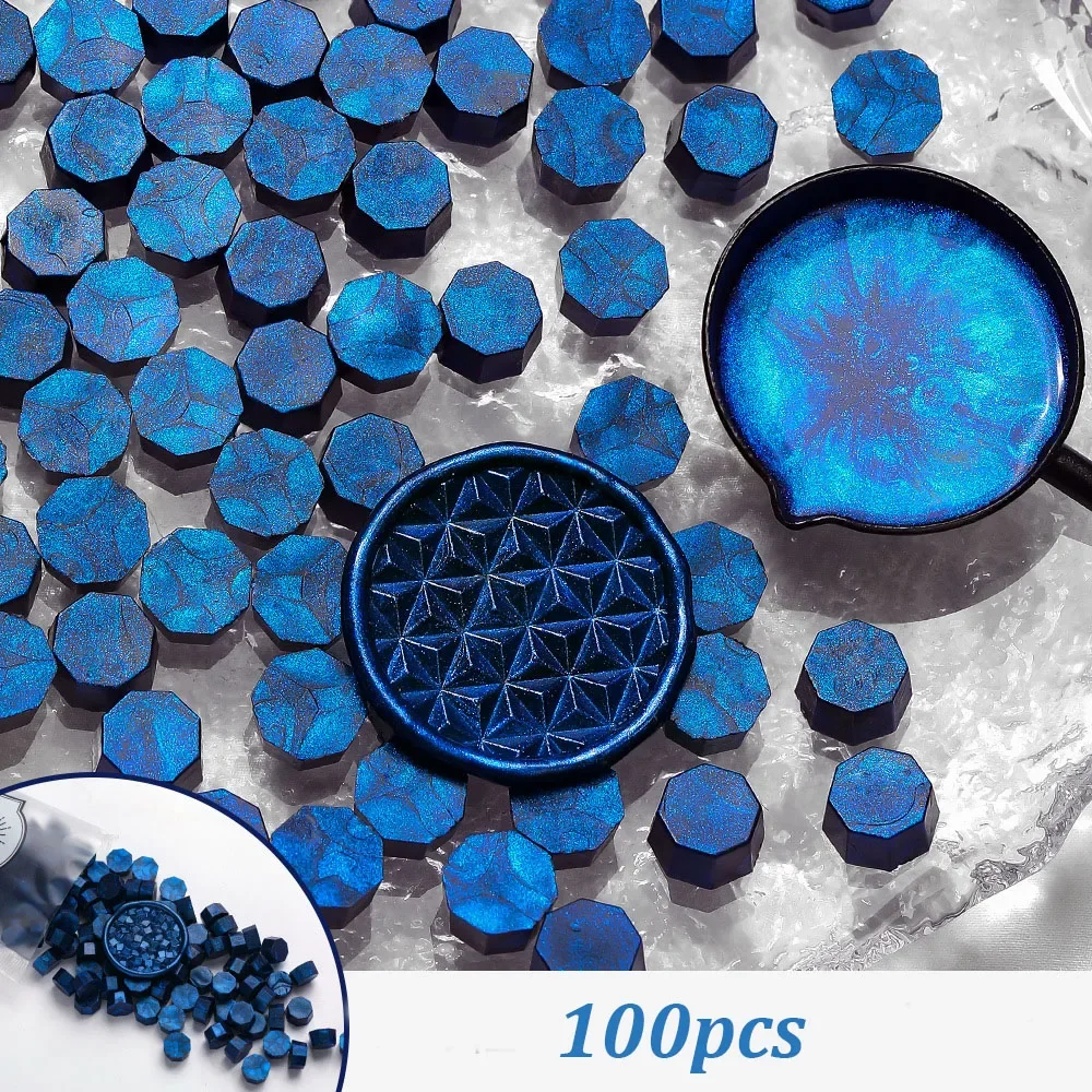 Aurora Borealis Octagonal Colours Fiery Paint Wax Grain Glitter Polariser Fiery Paint Stamp Sealer Wax 100pcs