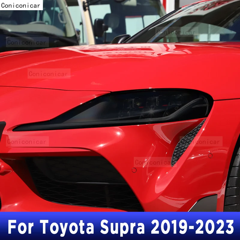 

Для Toyota Supra 2019-2023, внешняя фара автомобиля, защита от царапин, передняя лампа, ТИНТ, фотоаксессуары, наклейка