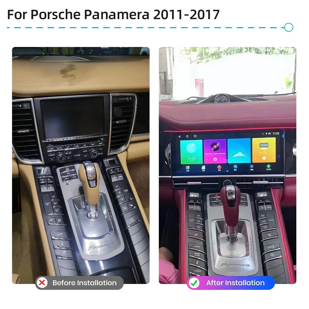 Car stereo for Porsche Panamera 2011-Android 14 CarPlay GPS navigation 4G WiFi Bluetooth DSP stereo audio multimedia player