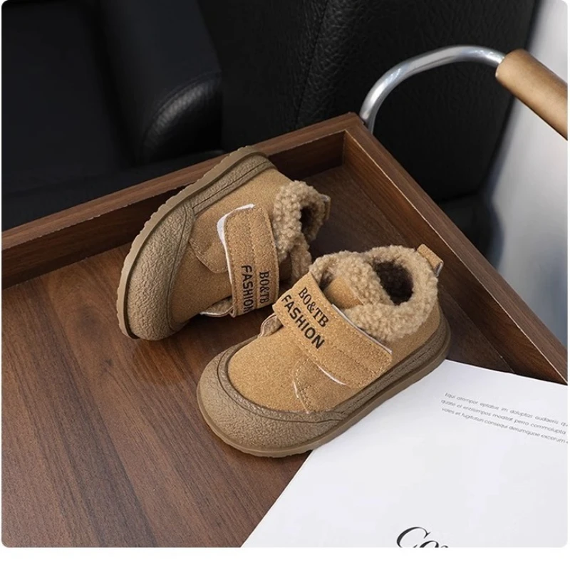 Faux Shearling Winter Kids Walking Shoes