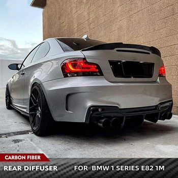 Car Rear Bumper Diffuser Lip Spoiler for BMW E82 1Series 1M Coupe 2-Door 2011 2012 2013 Rear Bumper Guard Carbon Fiber/FRP Black 1
