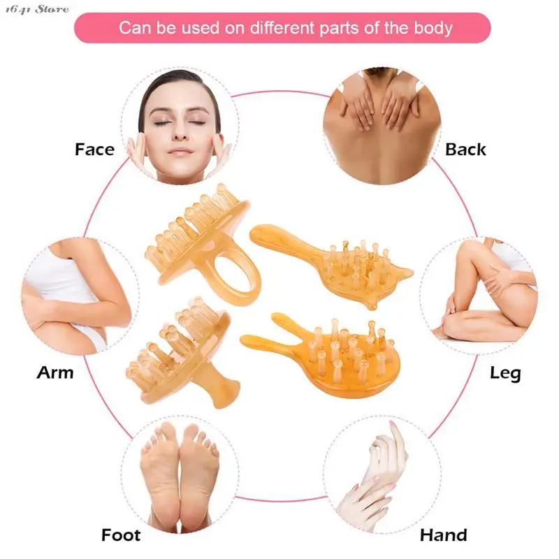 AntiStatic Natural Horn Massage Comb Scalp Massage Meridian Scraping Head Acupuncture Massager