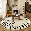 French Retro Living Room Decoration Round Carpet Large Area Rugs for Bedroom Home Washable Floor Mat Non-slip Soft Cloakroom Rug 4