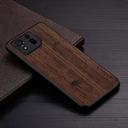 Luxury Bamboo Wood Pattern Leather Phone Cover - Premium Case for Asus ROG Phone 8 (Coffee)