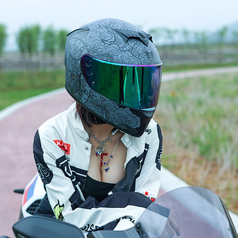 LVS Motorcycle double mirror head helmet Dot certification capacete de moto  Lining removable and washable casco moto - AliExpress