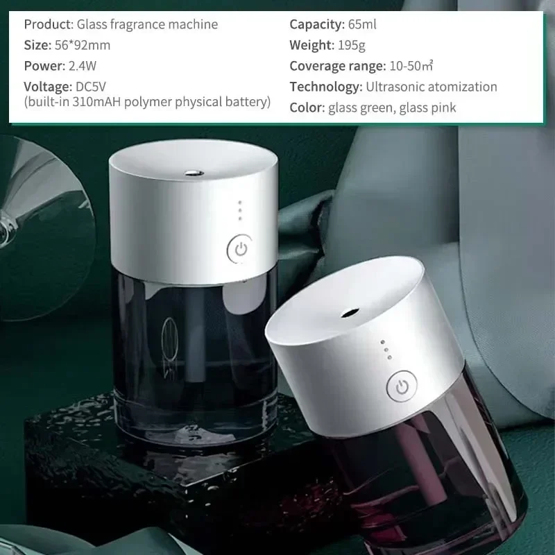 Electric Essential Oil Atomizing Diffuser USB Rechargeable Car Ultrasonic Aromatic Diffuser Car Mini Portable Aroma Diffuser 4