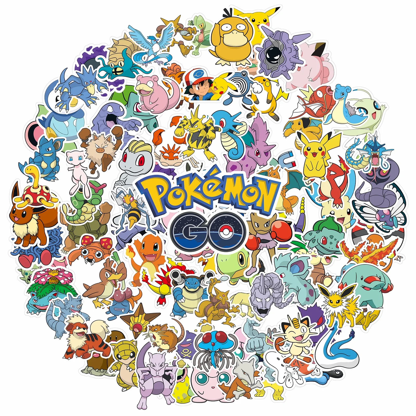 Pokemon Stickers 50/100PCS Kawaii Pikachu Anime Pokemon Stickers for Laptop Suitcase Skateboard Guitar Phone Cartoon Sticker Kid Gift Toys