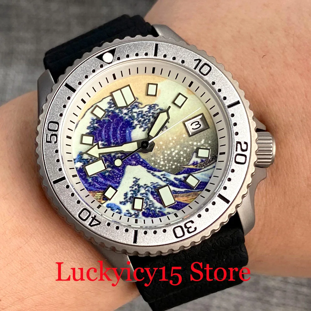 Tandorio Titanium Diver 20ATM Japan NH35 Automatic Men Watch At 3.8 KAGAWANA Dial White Chapter Ring Sapphire Glass Rubber Strap 40mm diving automatic mechanical men s watch nh35 movement ceramic ring waterproof watch sapphire glass accessories